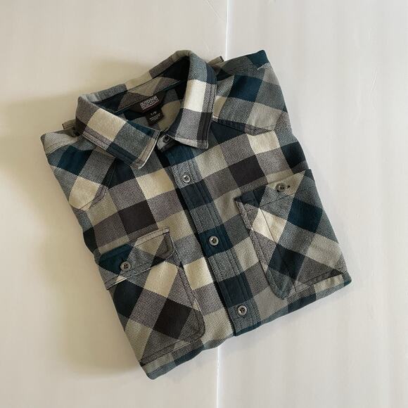Outdoor Research Feedback Flannel Shirt Large Green Tan Plaid‎ Technical Outdoor - Picture 1 of 9